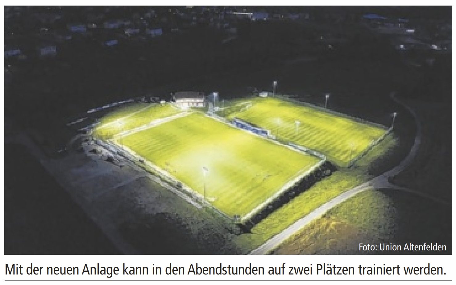 Altenfeldner eröffnen neue Flutlichtanlage mit Abendspiel gegen Peilstein